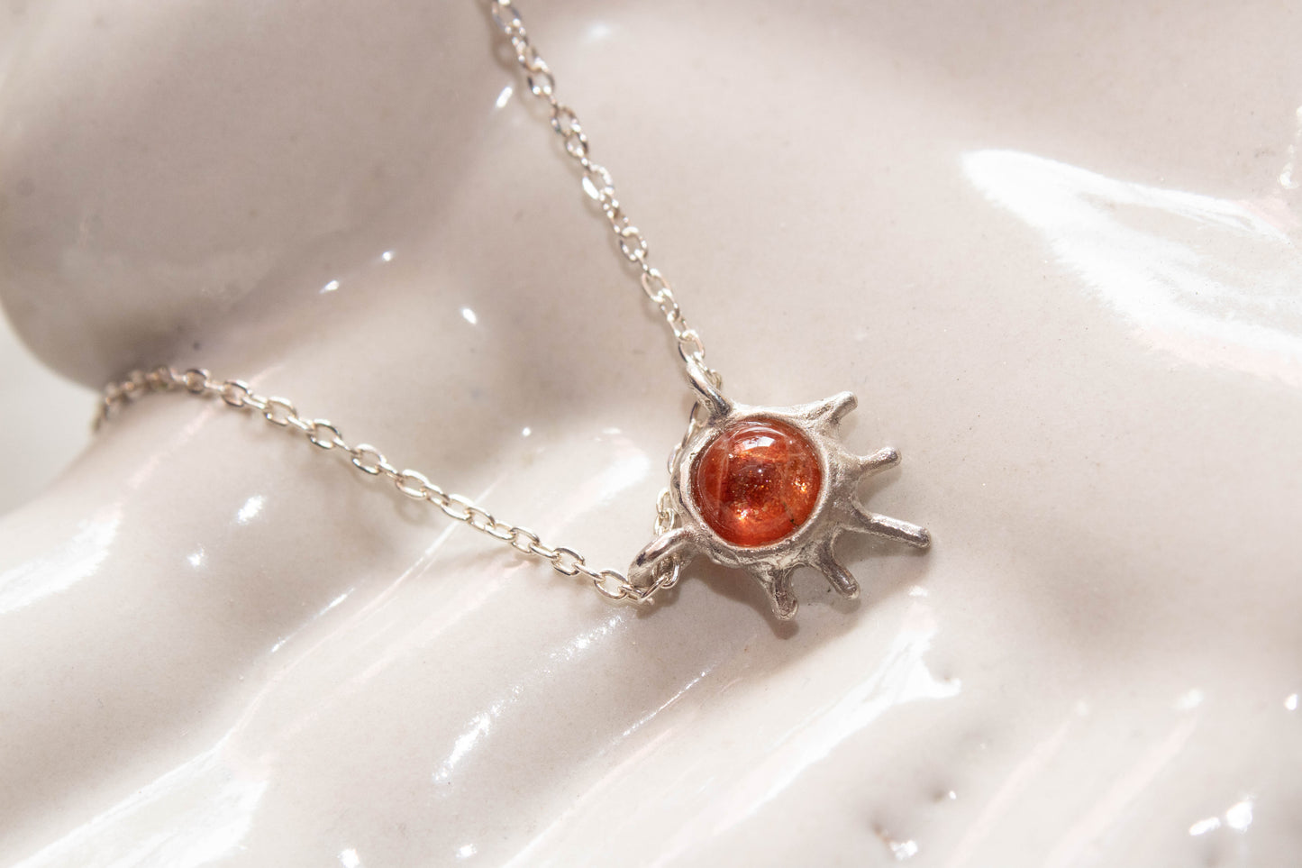 Hestia. Sunstone necklace