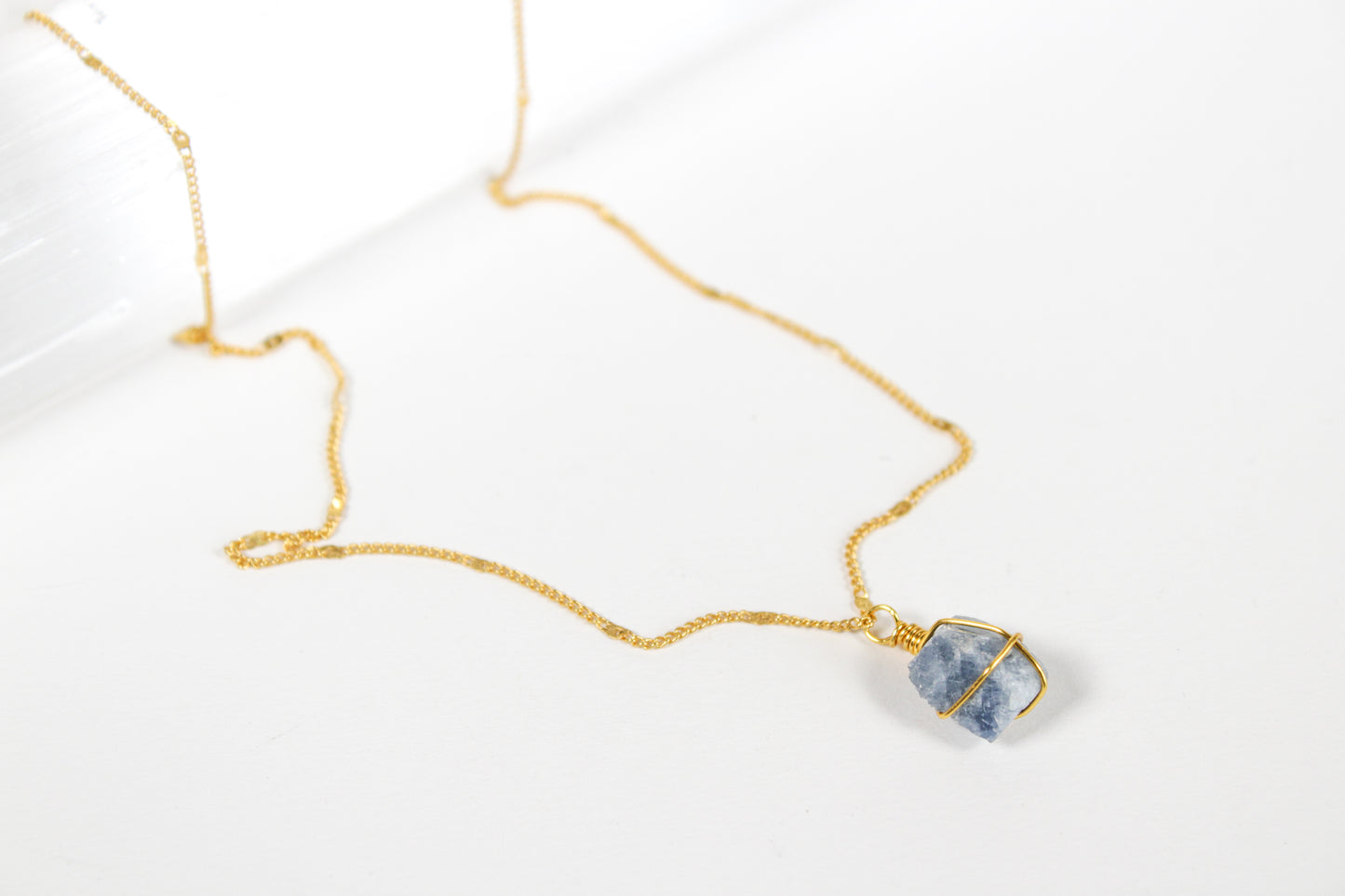 Sincerity. Rustic sapphire necklace