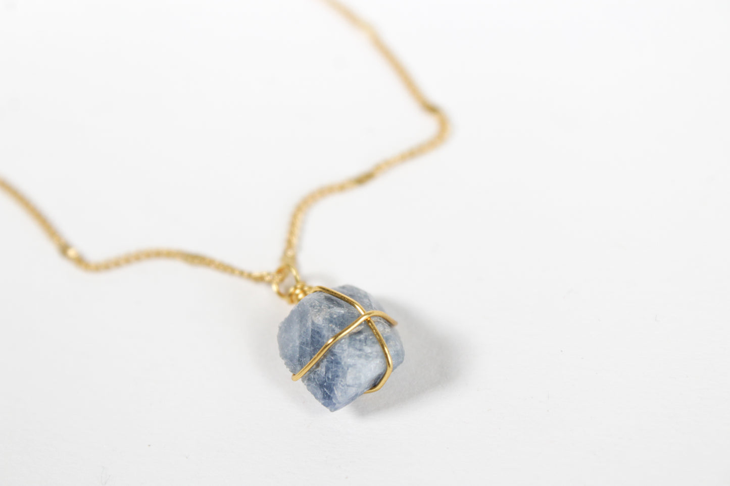 Sincerity. Rustic sapphire necklace