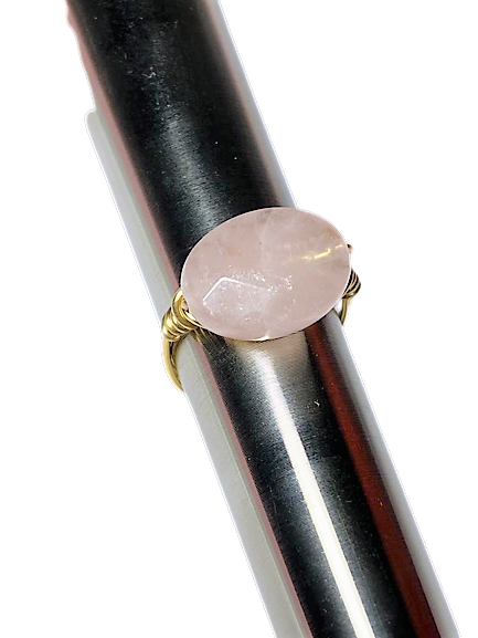 Anillo de cuarzo rosa - Color Mineral