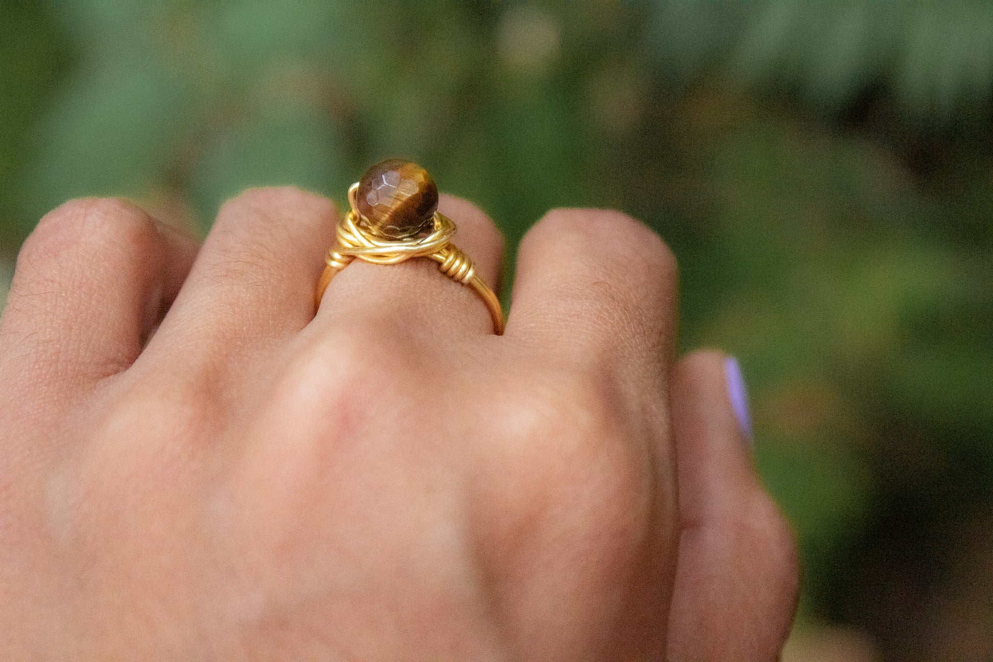 Anillo de Ojo de Tigre - Color Mineral