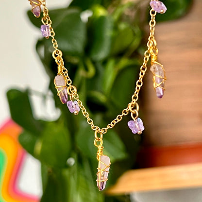 Collar libertad. Amatistas & mariposas de swarovski - Color Mineral