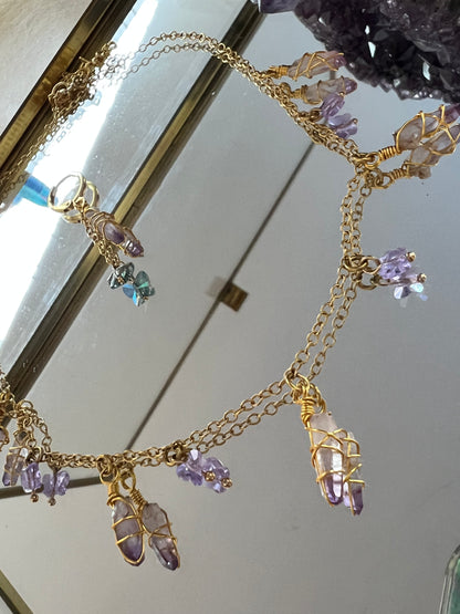 Collar libertad. Amatistas & mariposas de swarovski - Color Mineral