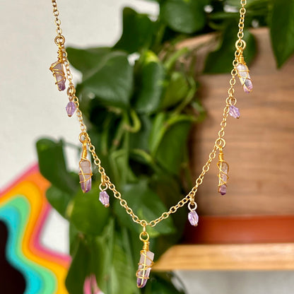 Collar libertad. Amatistas & mariposas de swarovski - Color Mineral