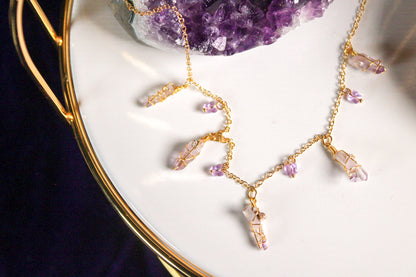 Collar libertad. Amatistas & mariposas de swarovski - Color Mineral